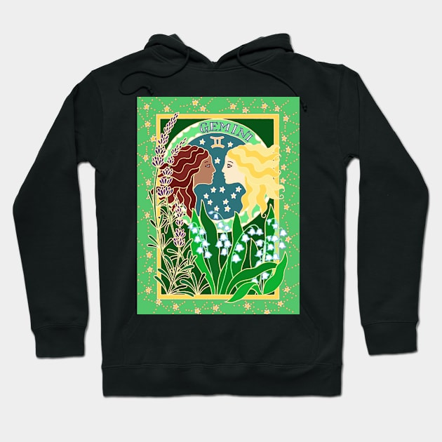 Gemini zodiac Hoodie by KBMorgan